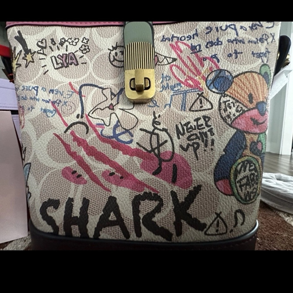 Graffiti Print Shoulder Bag